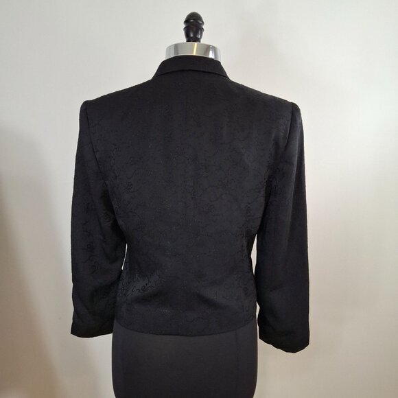 Womans Louben Boxy Cropped 3 Button Blazer Jacket Sz 10 Relaxed Fit Office Party - Picture 3 of 12